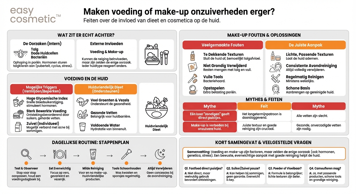 Maken bepaalde voedingsmiddelen of make-up onzuiverheden erger?