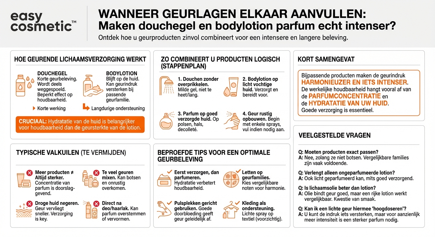 Maken bijpassende douchegels en bodylotions de geur intenser en langduriger?