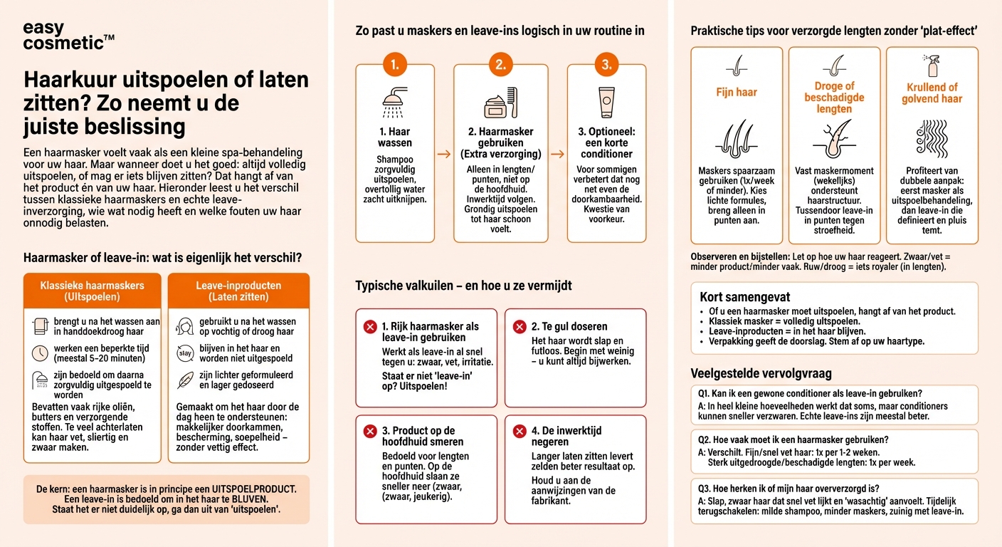 Moet ik een haarmasker altijd grondig uitspoelen of zijn er ook leave-in-producten?