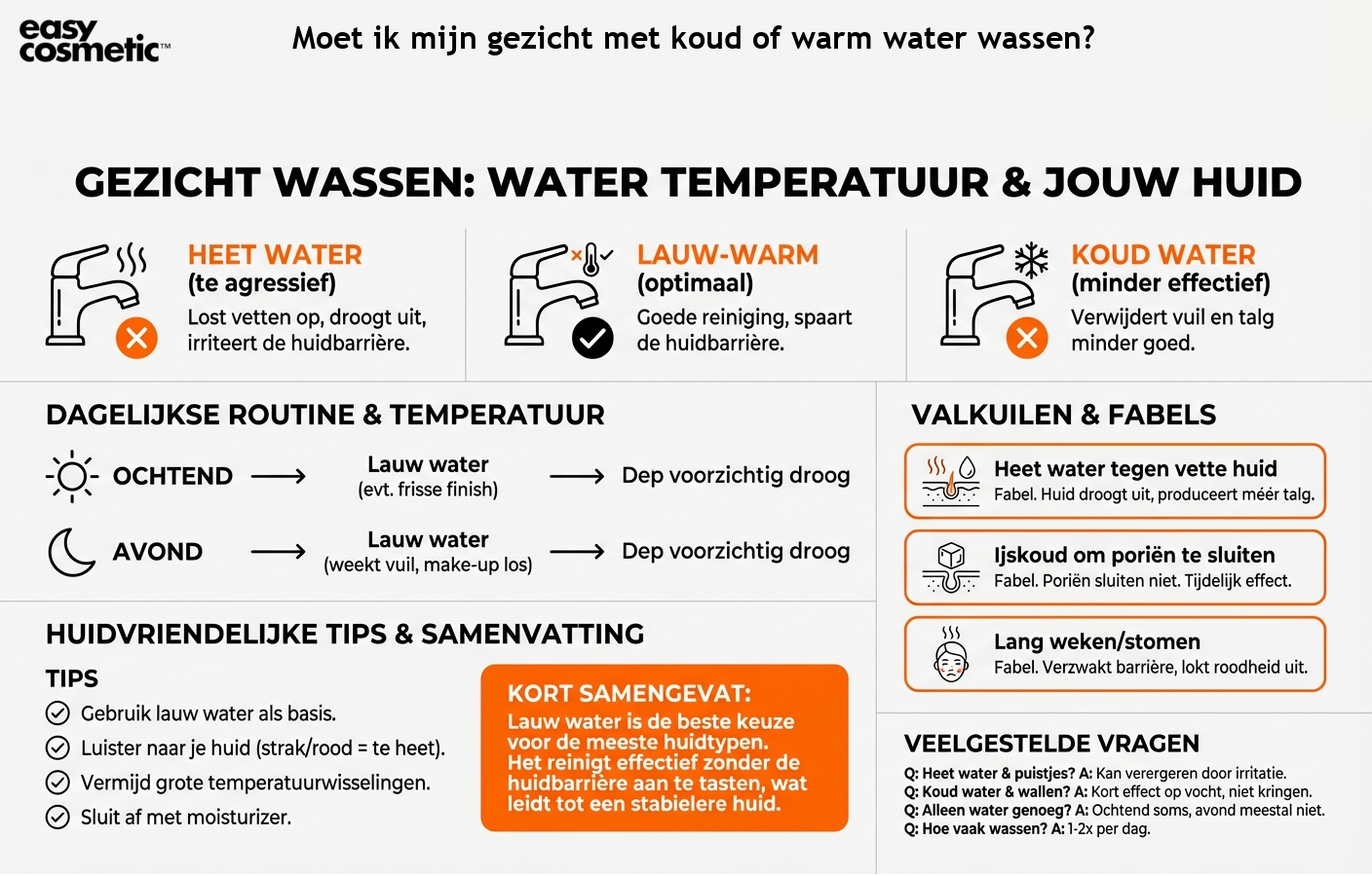 Moet ik mijn gezicht met koud of warm water wassen?