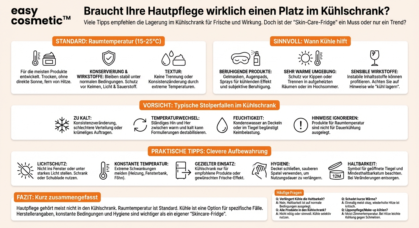 Muss Hautpflege im Kühlschrank gelagert werden?