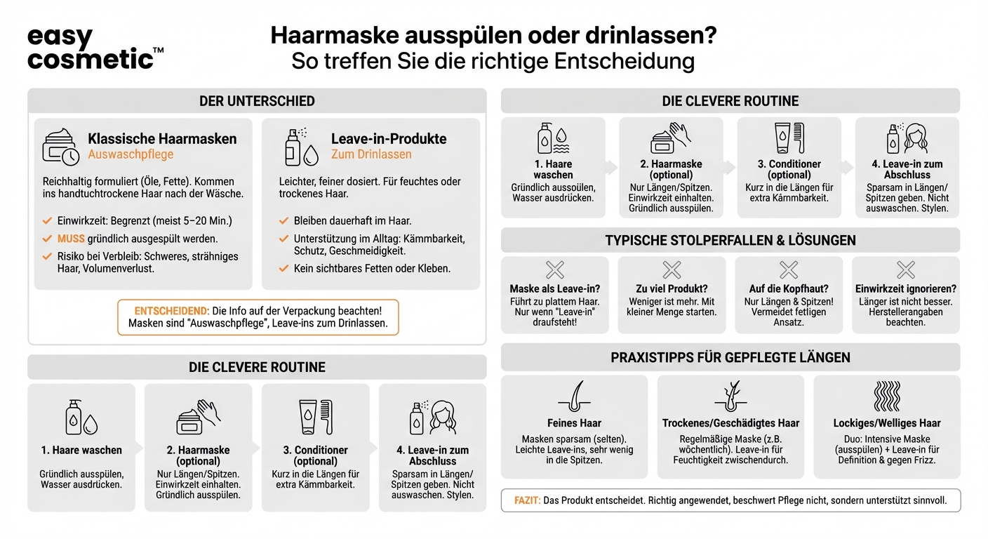 Muss ich eine Haarmaske immer gründlich ausspülen oder gibt es auch Leave-in-Produkte?