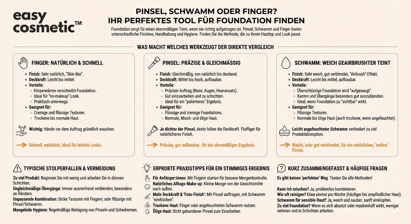 Pinsel, Schwamm oder Finger – womit trage ich Foundation am besten auf?