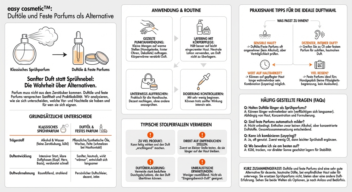 Sind Duftöle oder feste Parfums eine gute Alternative zu Sprühparfums?