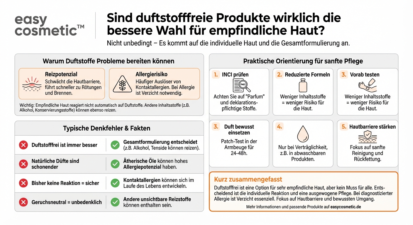 Sind Duftstoff-freie Produkte immer besser für empfindliche oder allergische Haut?
