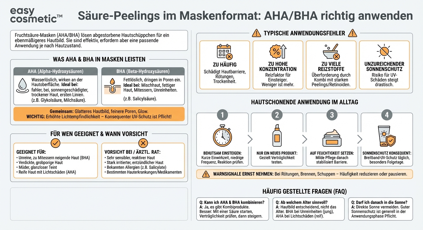 Sind Masken mit Fruchtsäuren (AHA/BHA) für jede Haut geeignet?