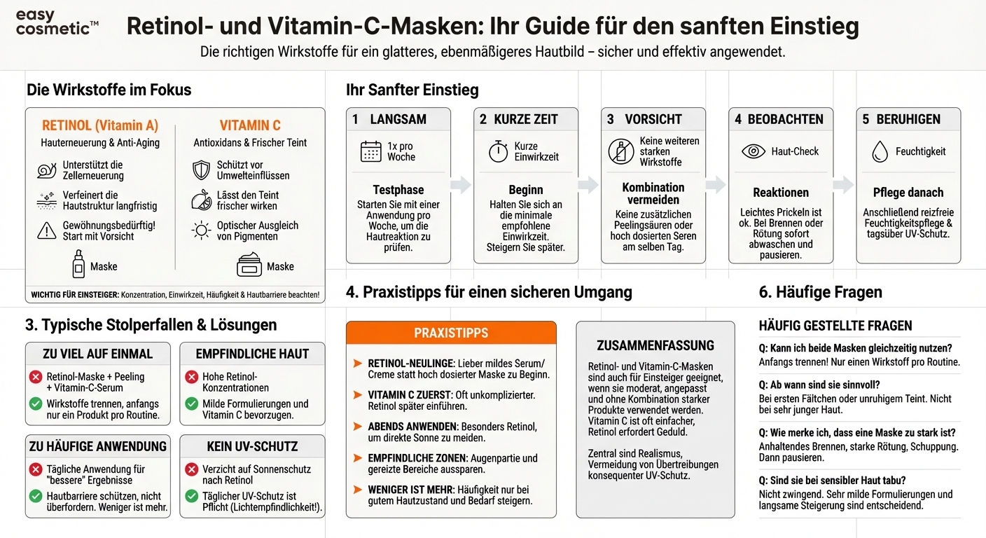 Sind Masken mit Retinol oder Vitamin C für Einsteigerinnen und Einsteiger geeignet?
