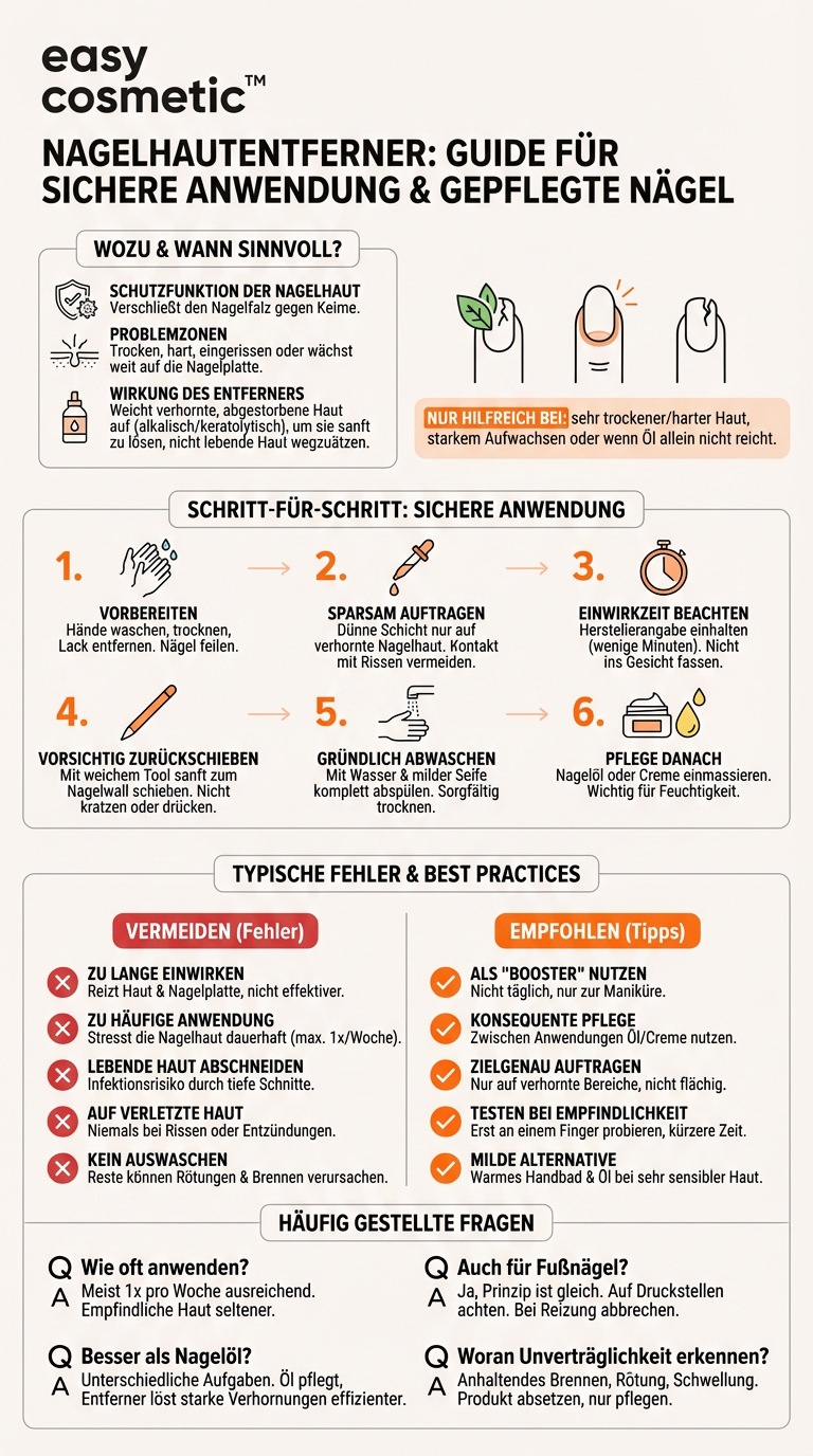 Sind Nagelhautentferner-Liquids oder -Gels sinnvoll und wie wende ich sie sicher an?
