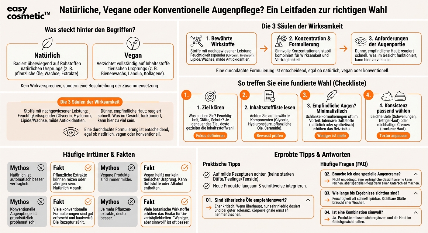 Sind natürliche oder vegane Augenpflegeprodukte genauso wirksam wie konventionelle?