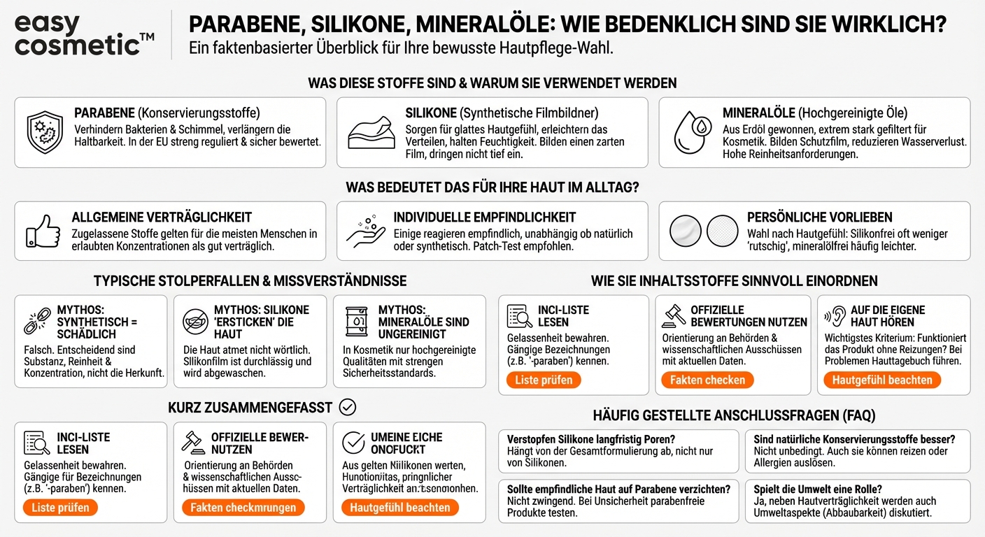 Sind Parabene, Silikone und Mineralöle wirklich schädlich für die Haut?
