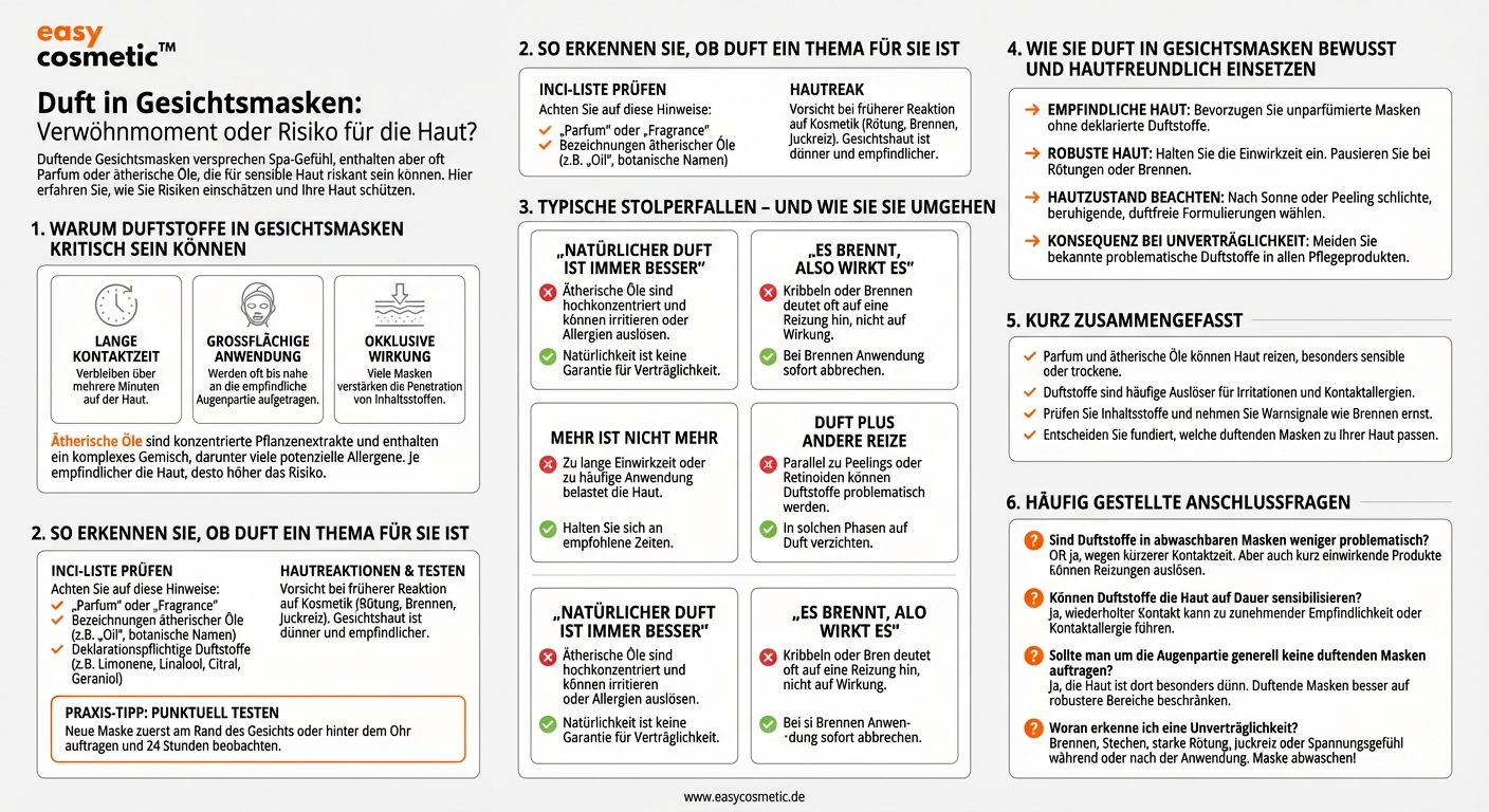 Sind Parfum und ätherische Öle in Gesichtsmasken problematisch für die Haut?