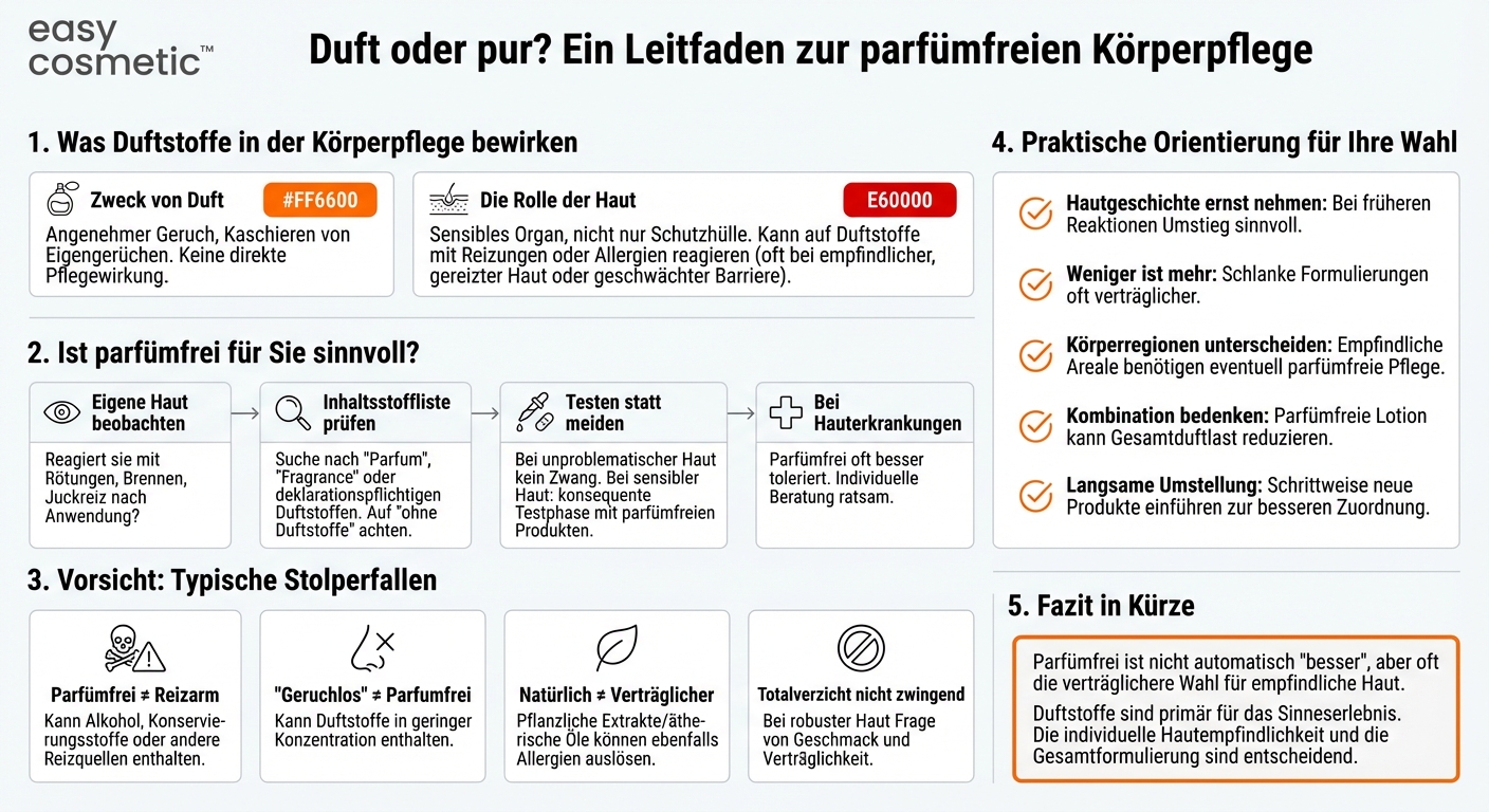 Sind parfümfreie Körperpflegeprodukte grundsätzlich besser für die Haut?