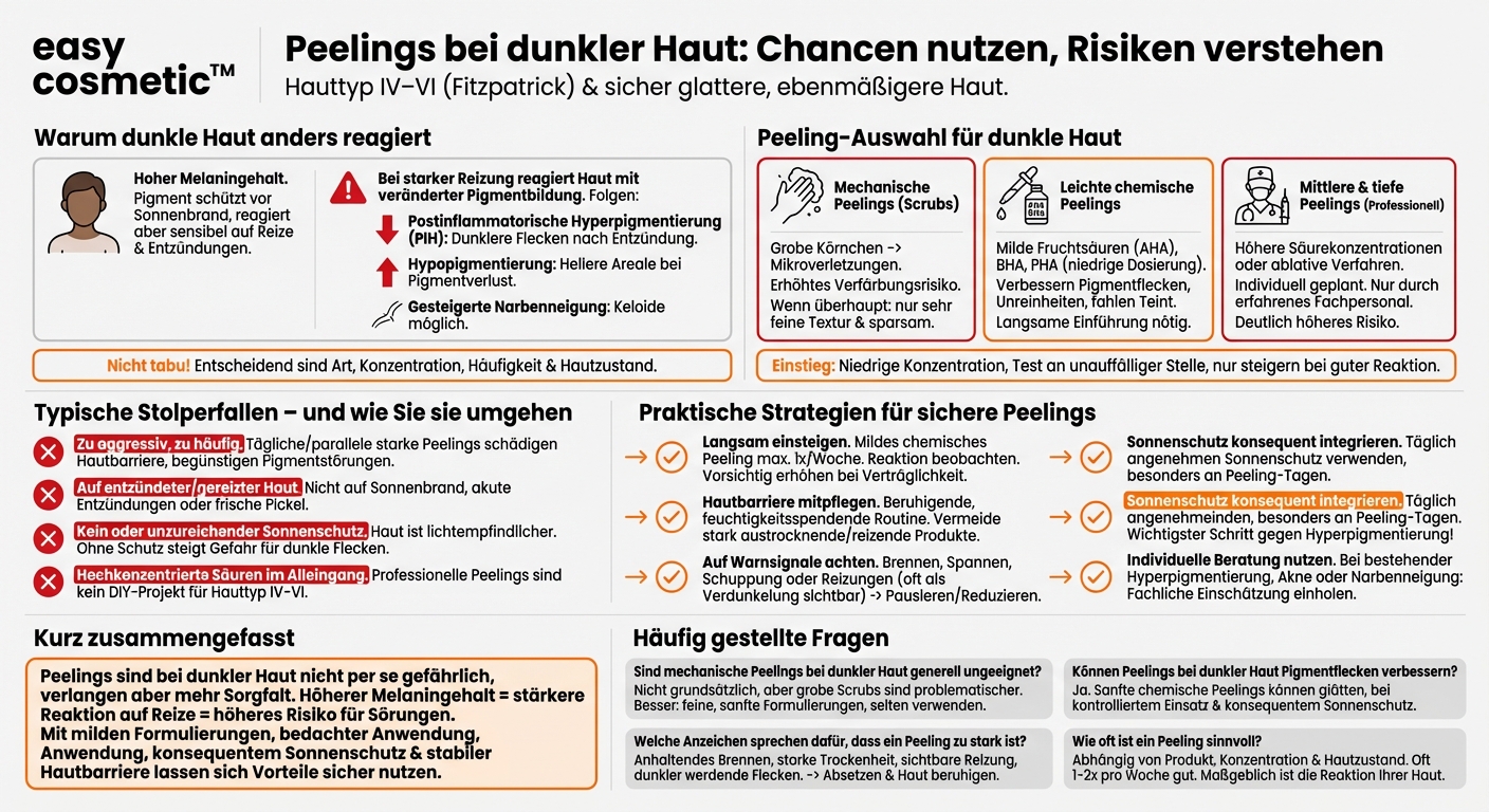 Sind Peelings bei dunkleren Hauttypen (Fitzpatrick IV–VI) mit besonderen Risiken verbunden?