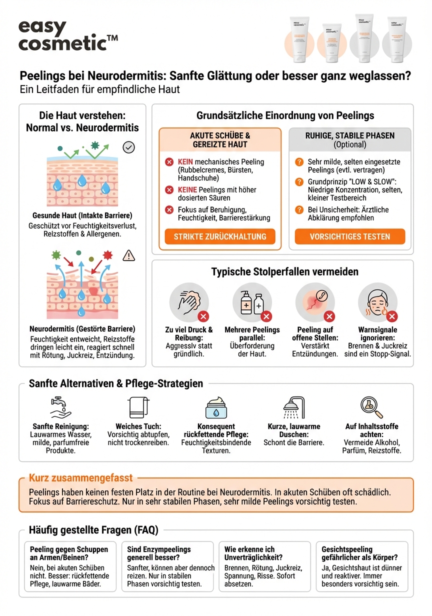 Sind Peelings bei Neurodermitis oder sehr gereizter Haut überhaupt zu empfehlen?