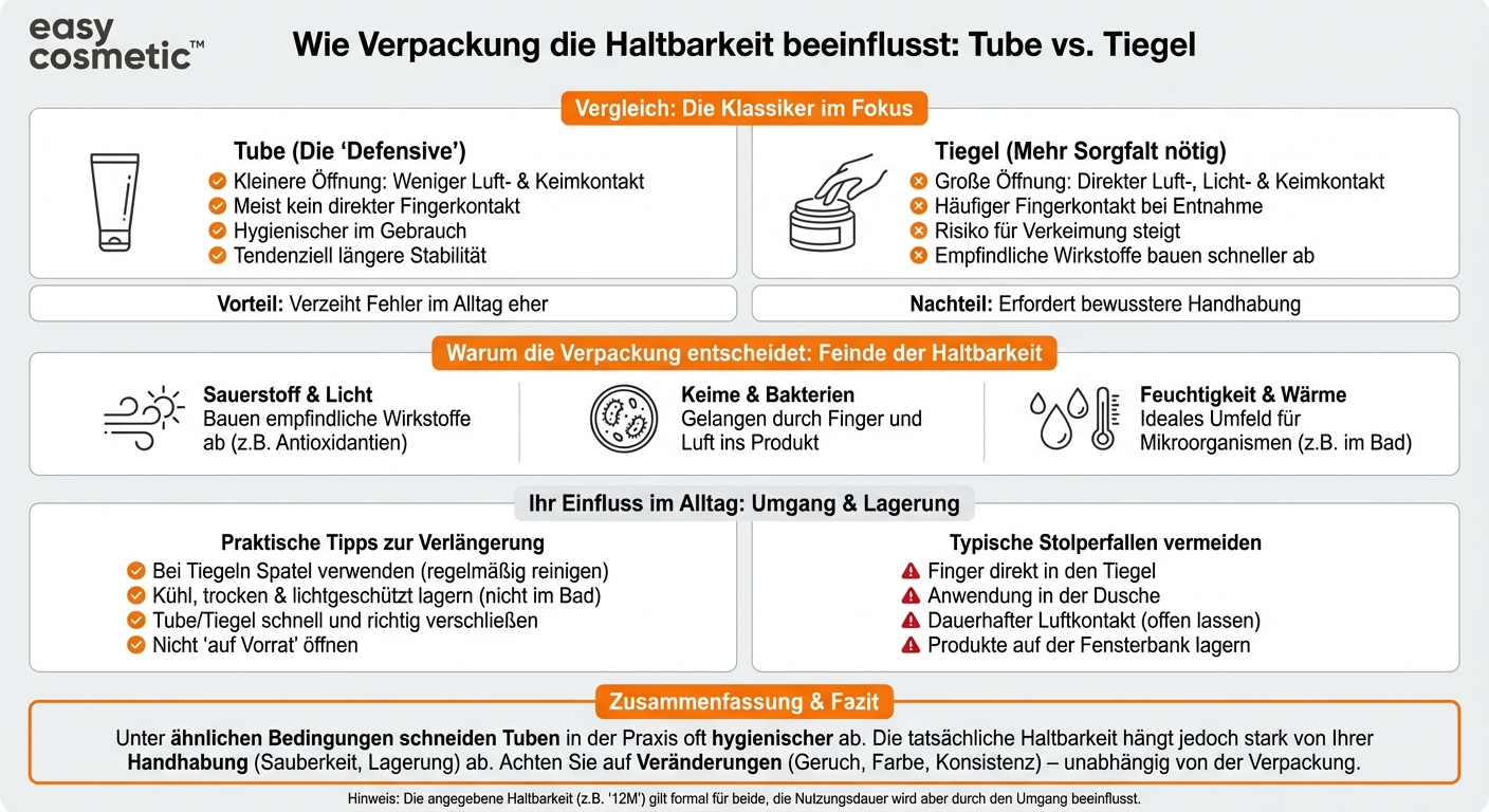 Sind Produkte in Tuben in der Regel länger haltbar als Produkte in offenen Tiegeln?