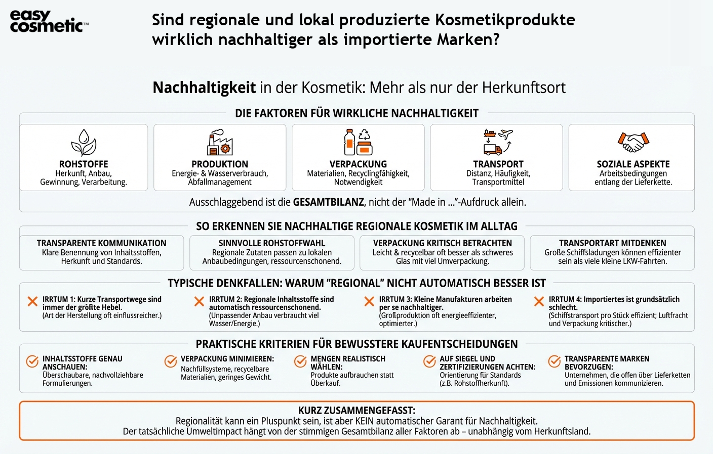 Sind regionale und lokal produzierte Kosmetikprodukte wirklich nachhaltiger als importierte Marken?