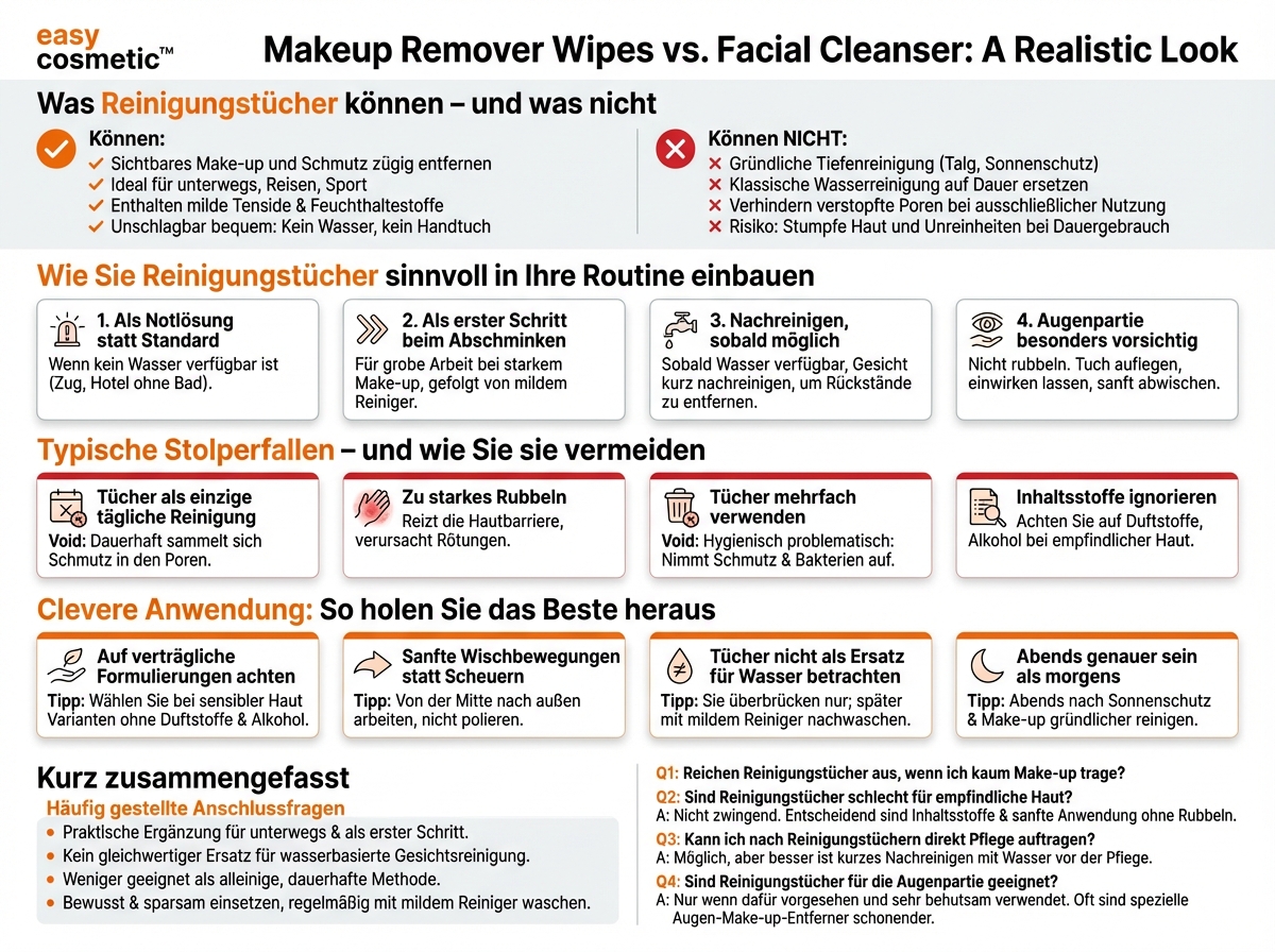 Sind Reinigungstücher eine gute Alternative zu klassischen Gesichtsreinigern?