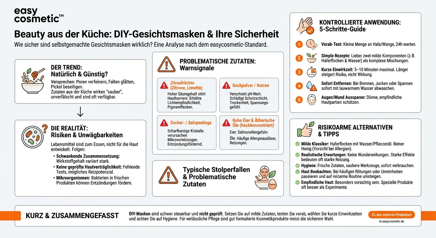 Sind selbstgemachte Gesichtsmasken aus Küche & Co. empfehlenswert oder eher riskant?