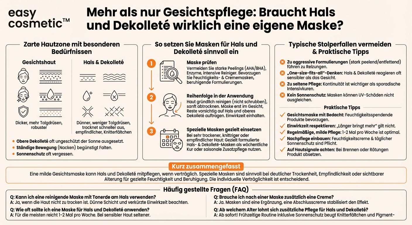 Sind spezielle Masken für Hals und Dekolleté sinnvoll oder reicht eine normale Gesichtsmaske aus?