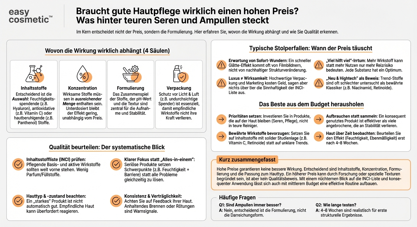 Sind teure Seren und Ampullen wirklich wirksamer als günstigere Produkte?