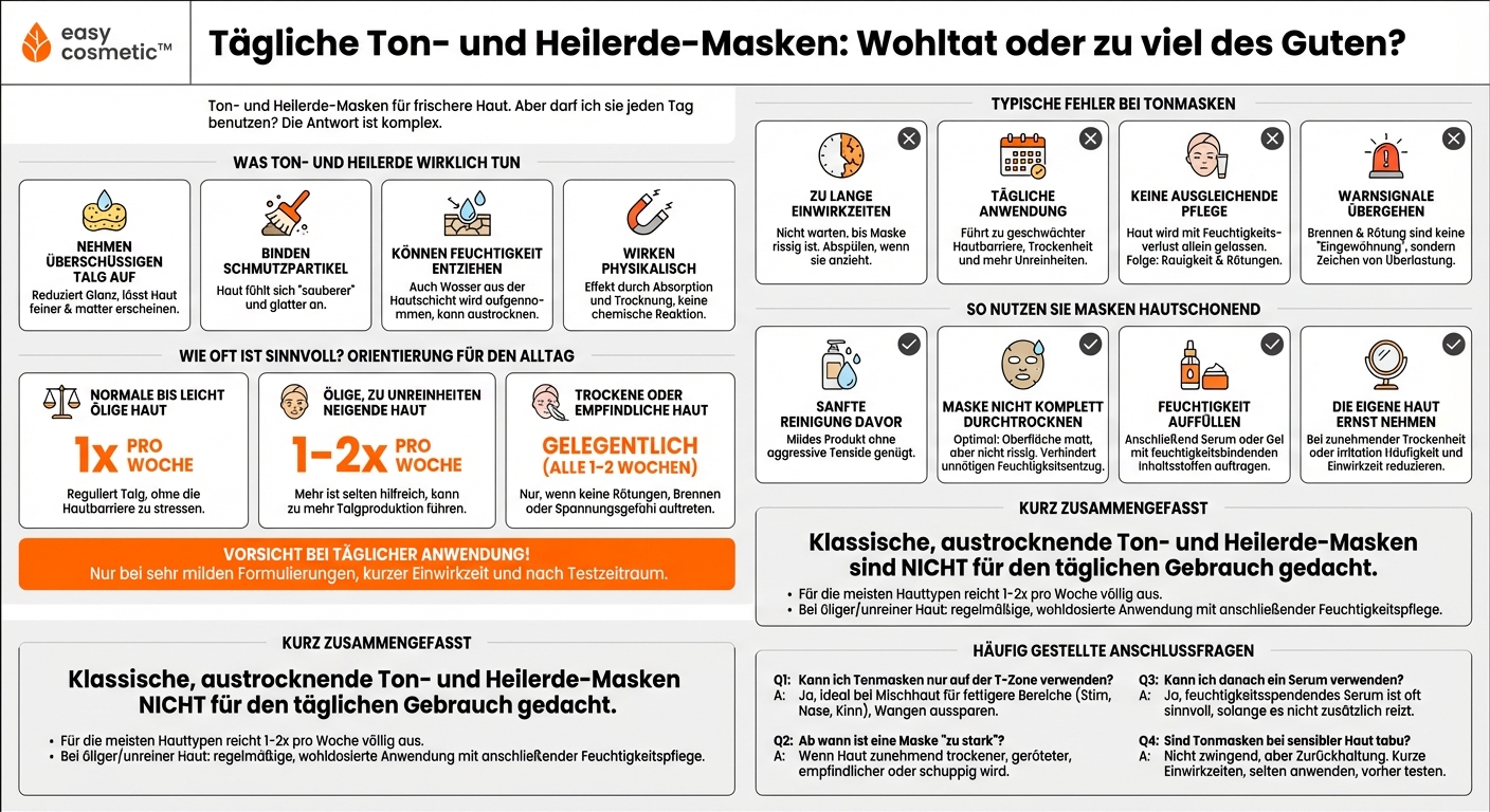 Sind Ton- und Heilerde-Masken für die tägliche Anwendung geeignet?