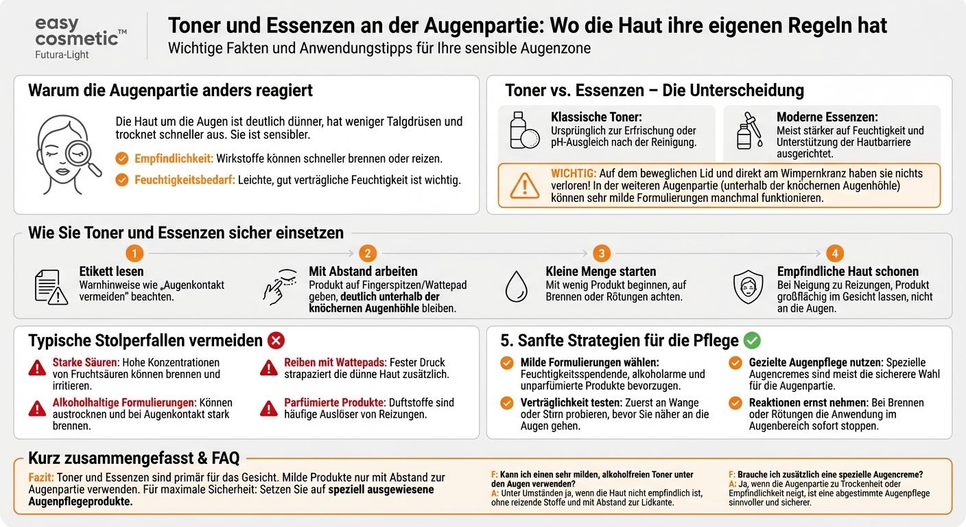 Sind Toner und Essenzen auch für die Anwendung in der Augenpartie geeignet?