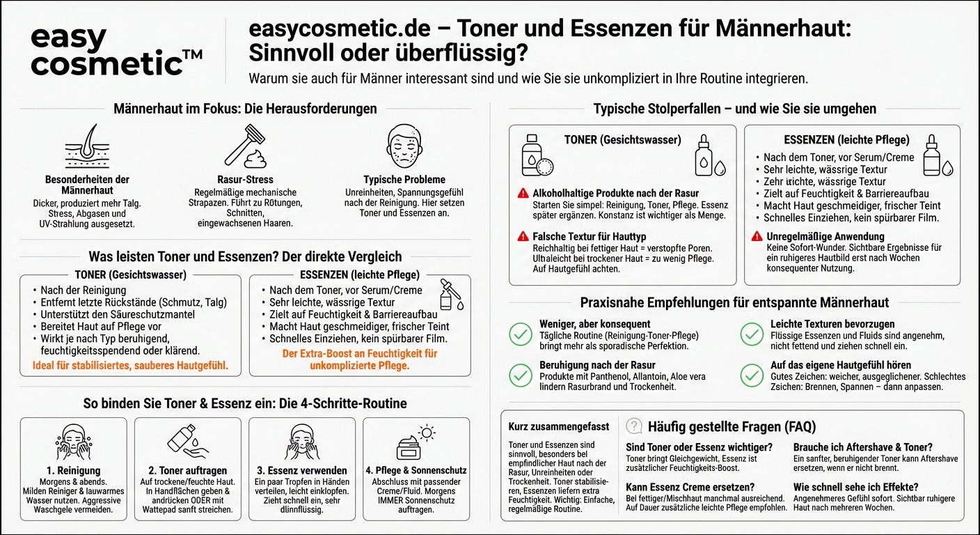 Sind Toner und Essenzen auch für Männerhaut sinnvoll?