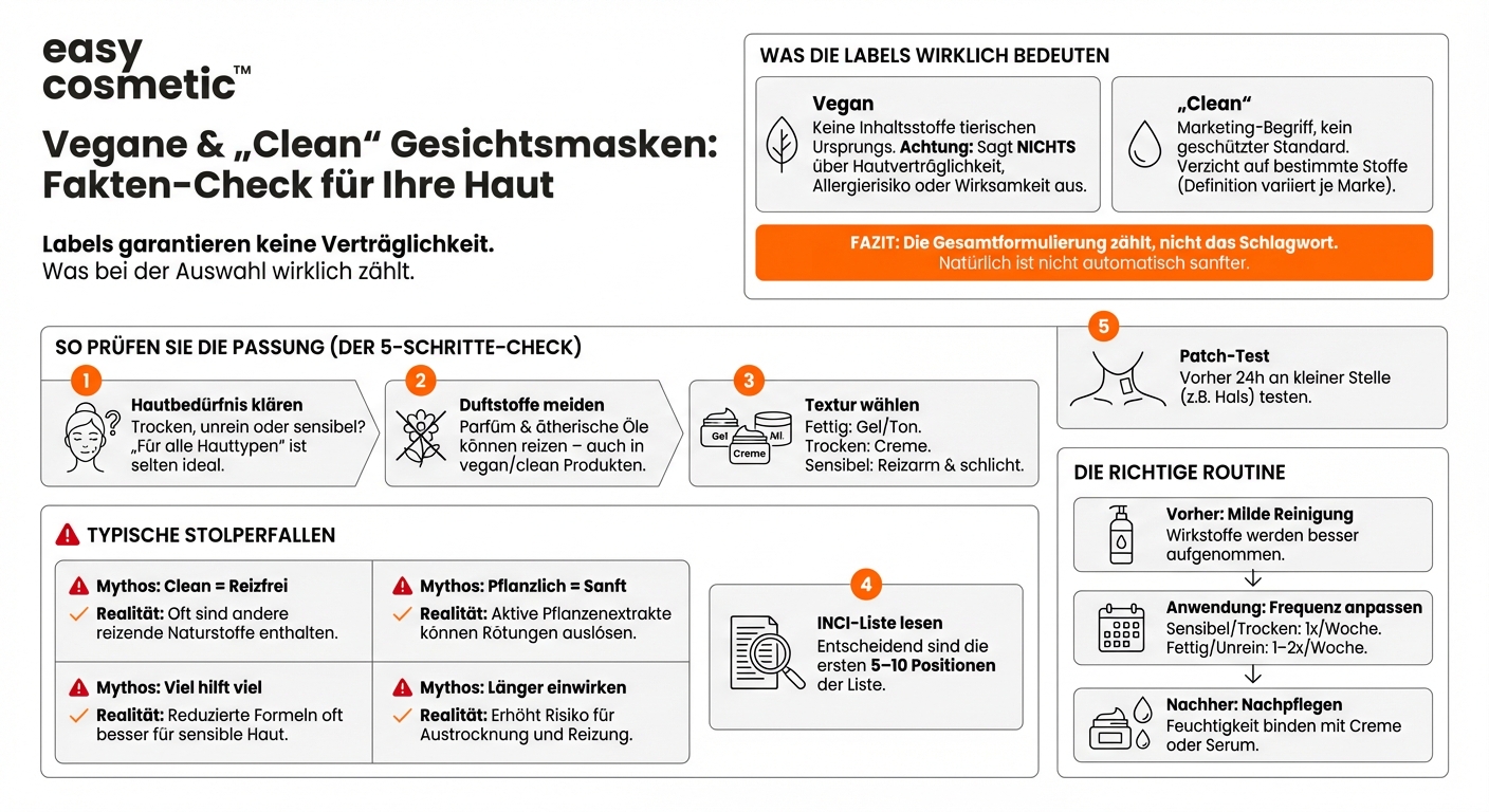 Sind vegane und „clean“ deklarierte Masken automatisch besser für die Haut?