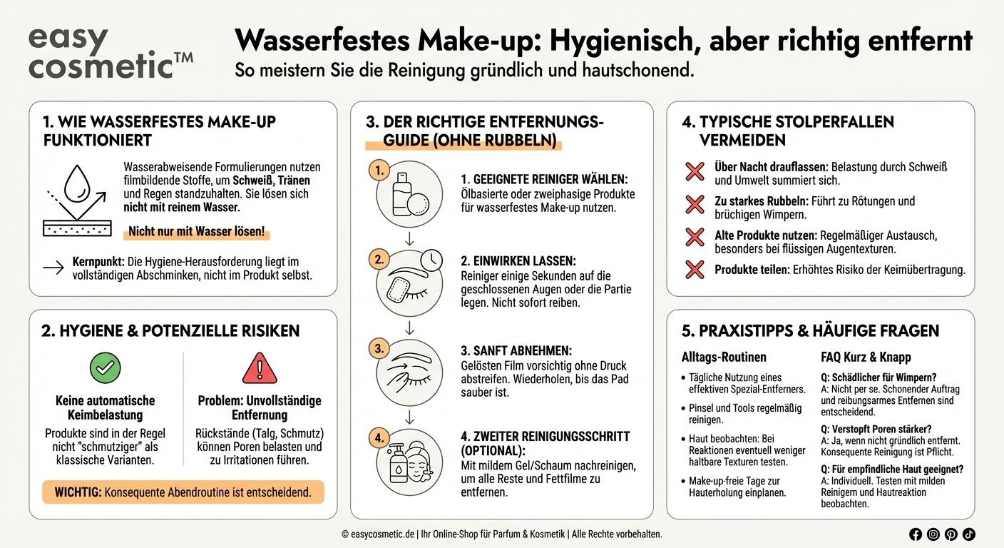 Sind wasserfeste Make-up-Produkte hygienisch problematischer oder schwerer zu entfernen?