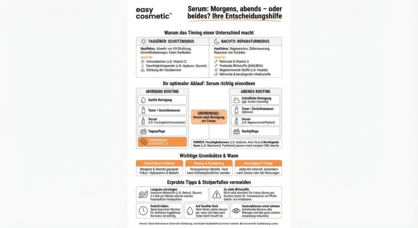 Sollte ich ein Serum morgens oder abends anwenden, oder beides?