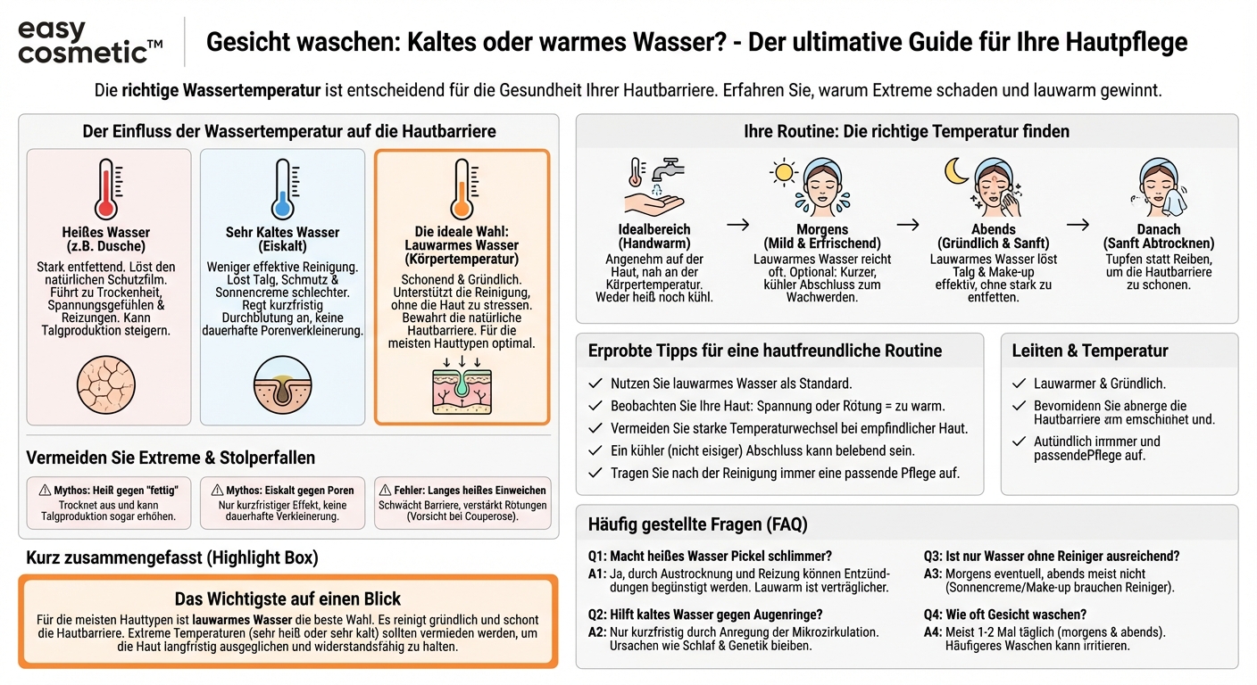 Sollte ich mein Gesicht mit kaltem oder warmem Wasser waschen?