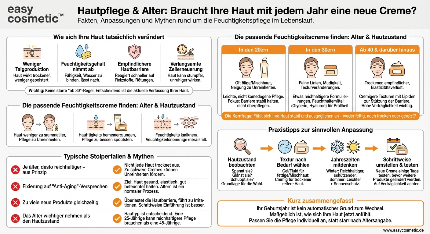 Sollte ich meine Feuchtigkeitscreme je nach Alter anpassen?