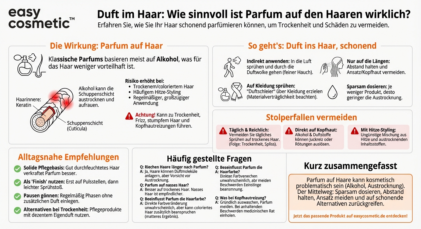 Sollte ich Parfum direkt auf die Haare sprühen oder ist das schädlich?