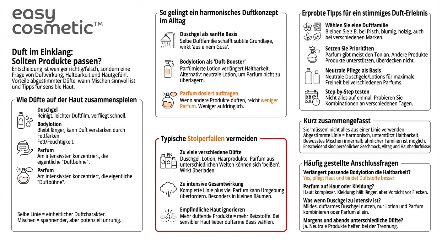 Sollte man Duschgel und Bodylotion aus derselben Duftlinie wie das Parfum verwenden?
