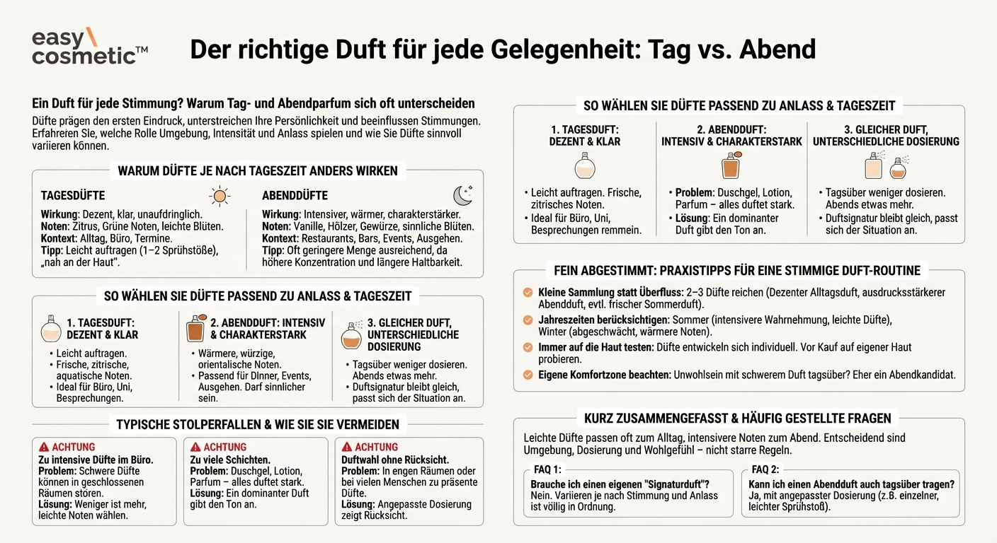 Sollte man für Tag und Abend unterschiedliche Düfte tragen?