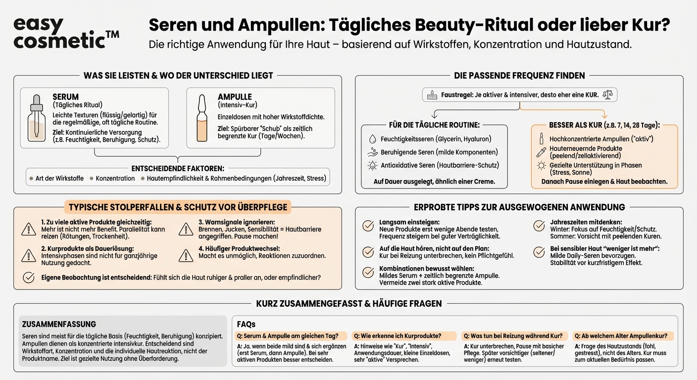 Sollte man Seren und Ampullen täglich oder eher als Kur anwenden?