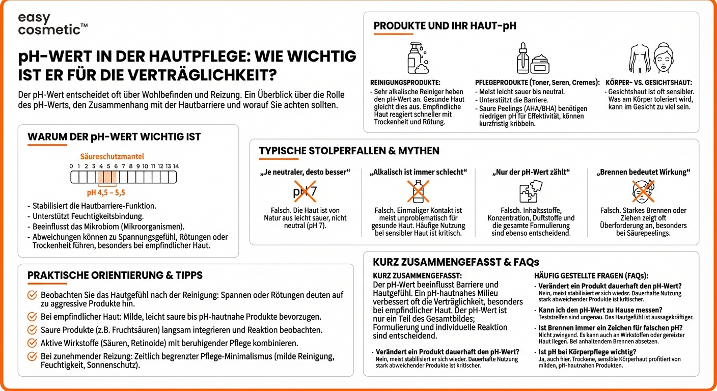 Spielt der pH-Wert eines Produkts eine Rolle für die Verträglichkeit der Inhaltsstoffe auf meiner Haut?
