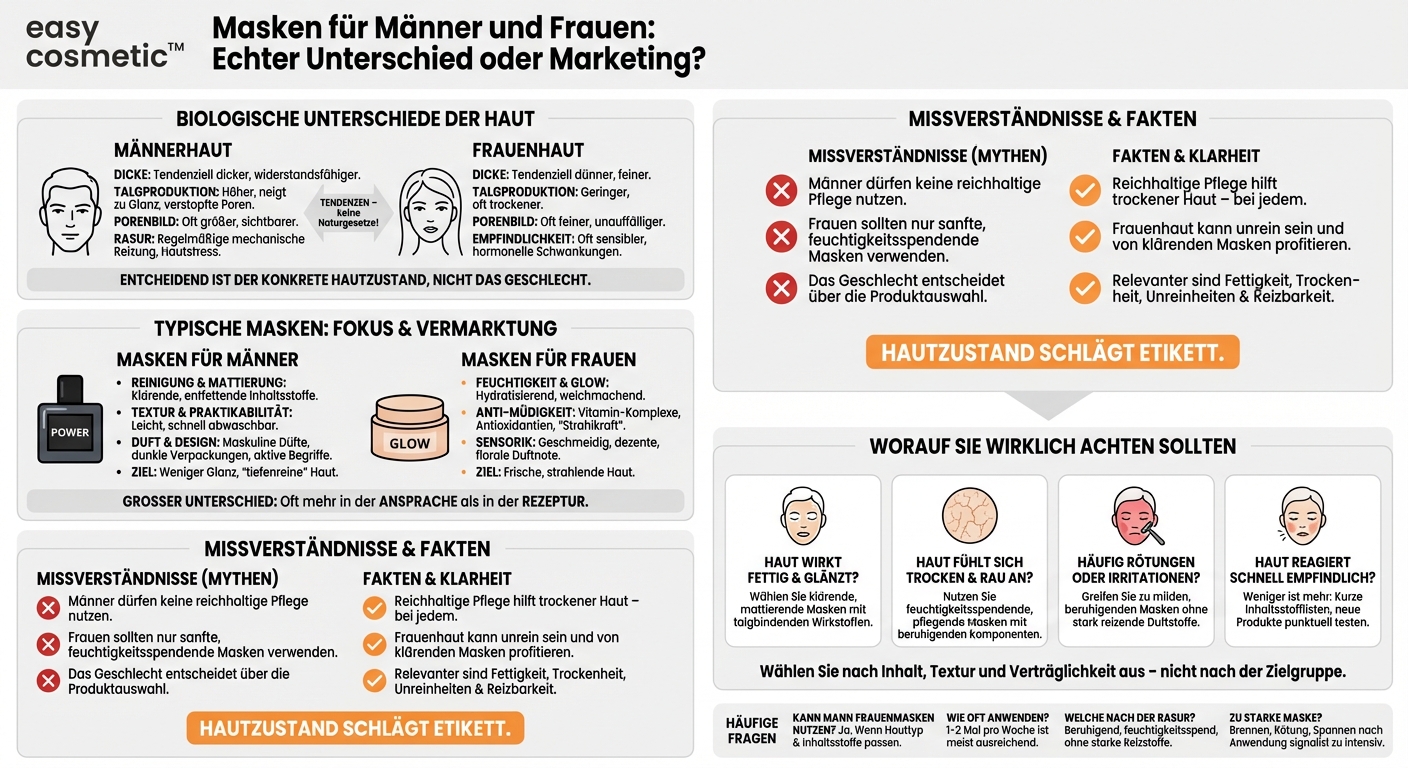 Unterscheiden sich Masken für Männerhaut wirklich von denen für Frauen oder ist das nur Marketing?