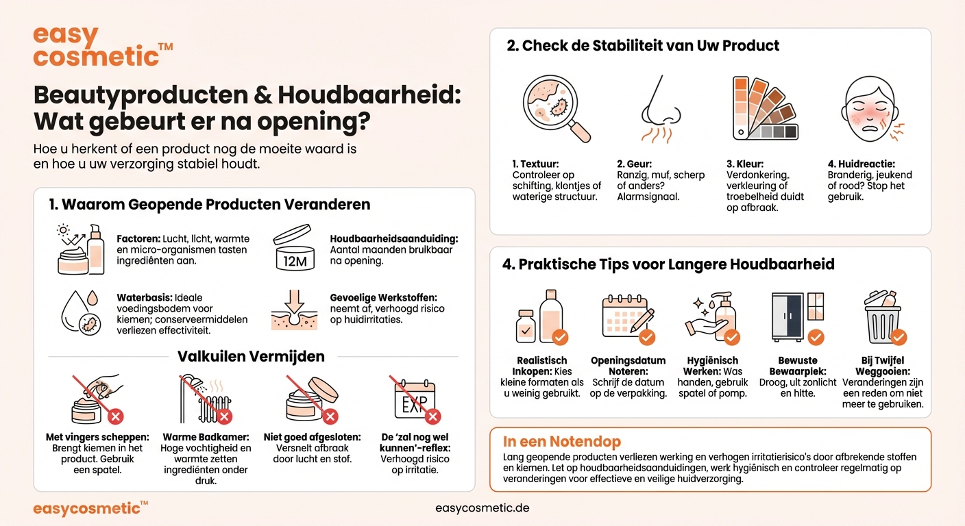 Verandert de werking van crèmes en serums als ze al heel lang geopend zijn?
