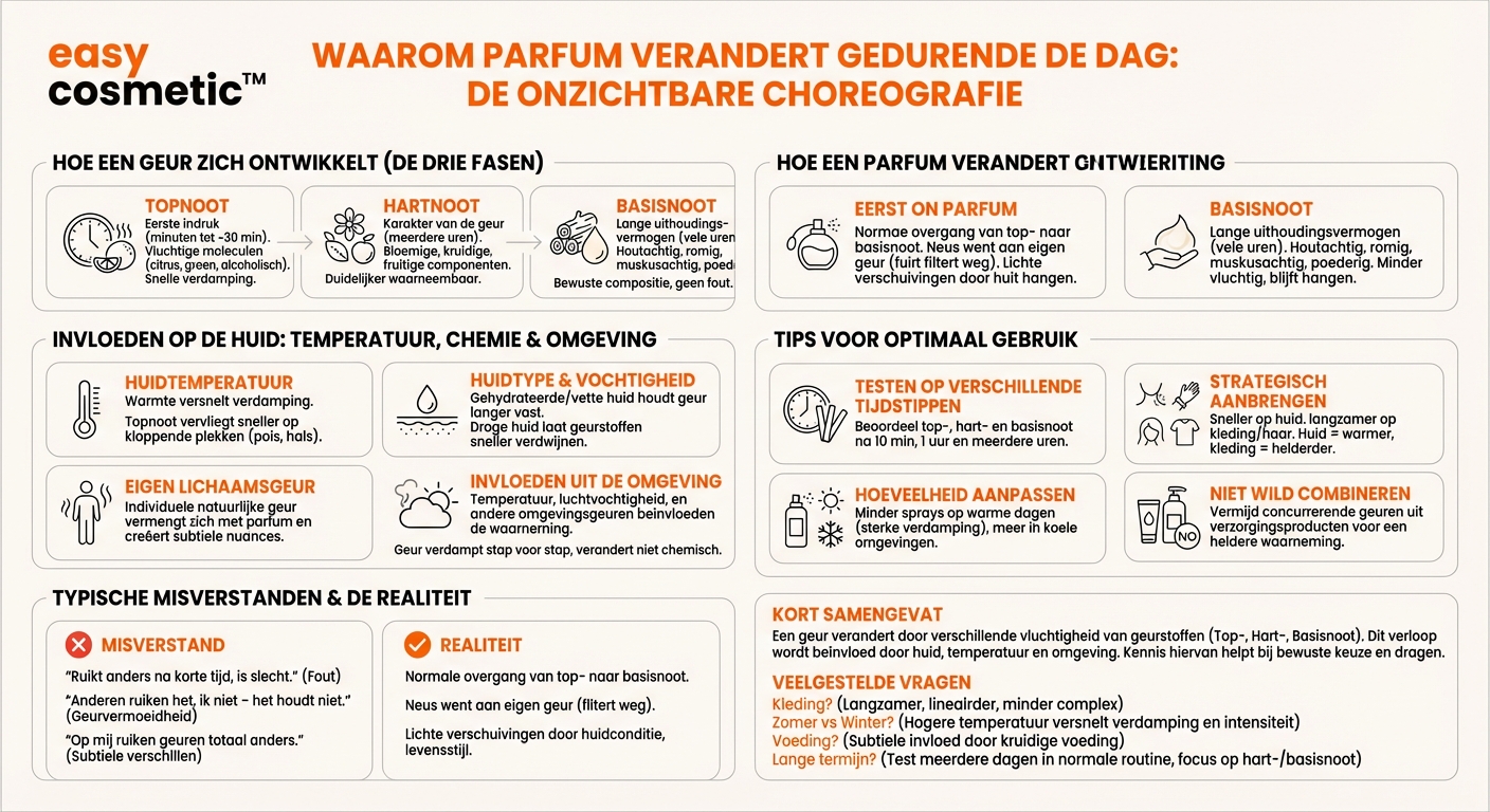 Verandert een geur in de loop van de dag en waarom?