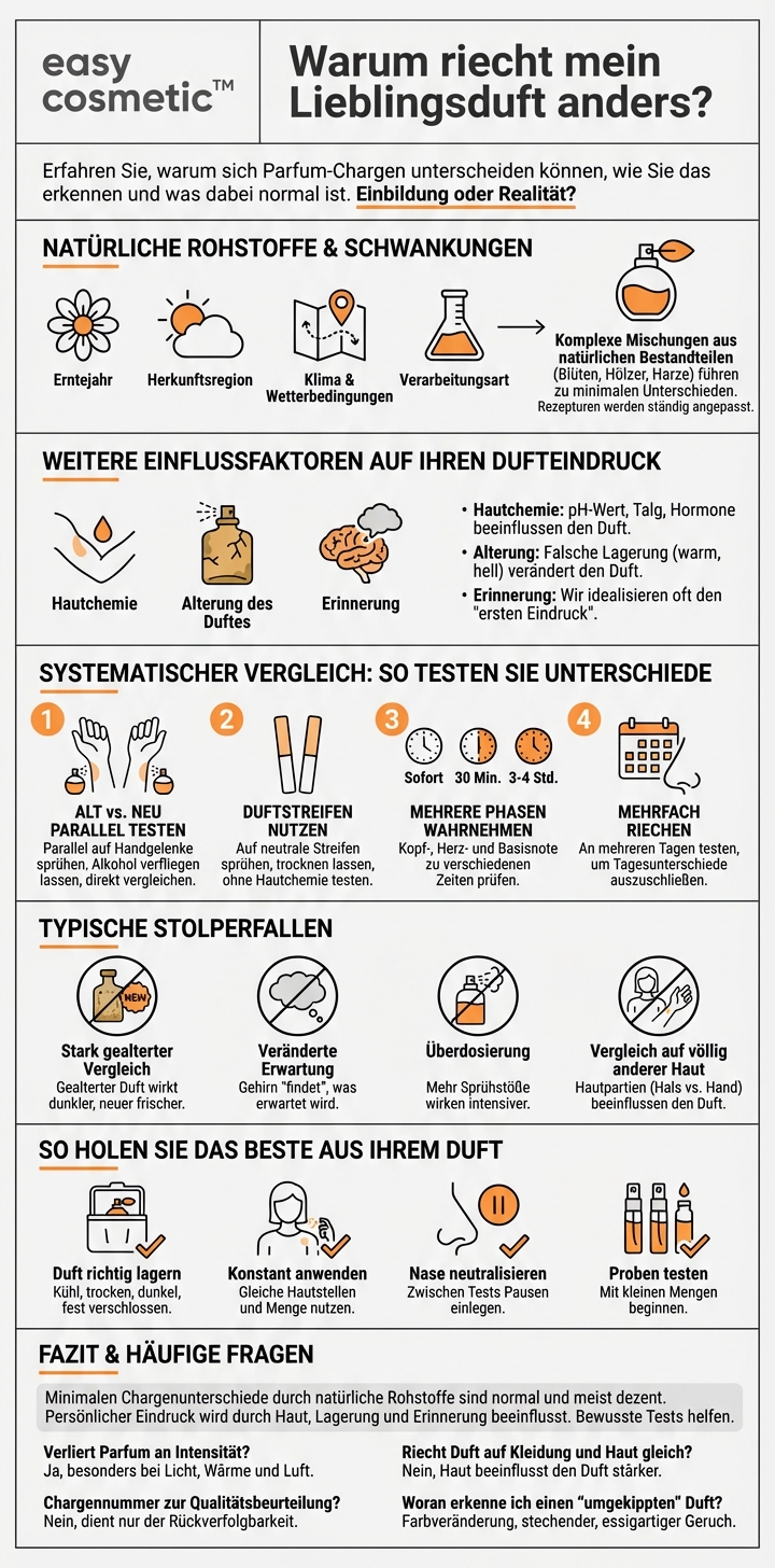Verändert sich ein Duft von Charge zu Charge, und wie kann ich das nachvollziehen?