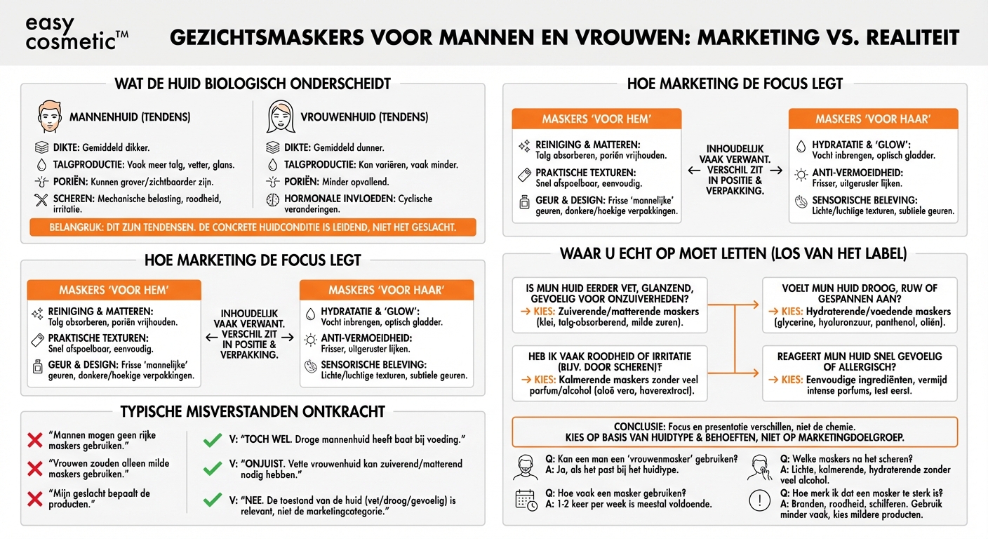 Verschillen maskers voor mannenhuid echt van die voor vrouwen, of is dat alleen marketing?