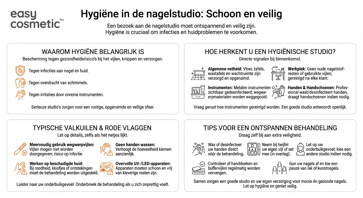 Waar moet ik op letten wat hygiëne in de nagelsalon betreft?