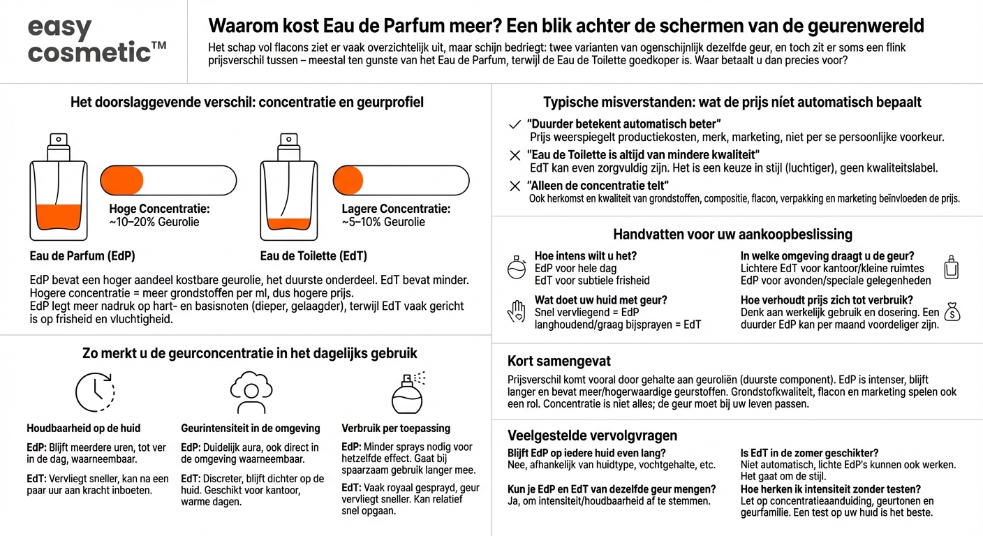 Waardoor ontstaan de grote prijsverschillen tussen Eau de Parfum en Eau de Toilette?