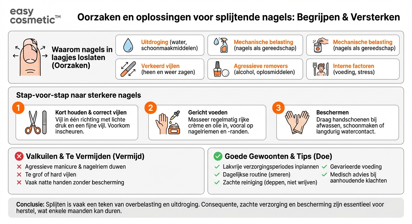 Waarom laten mijn nagels in laagjes los en wat kan ik daartegen doen?