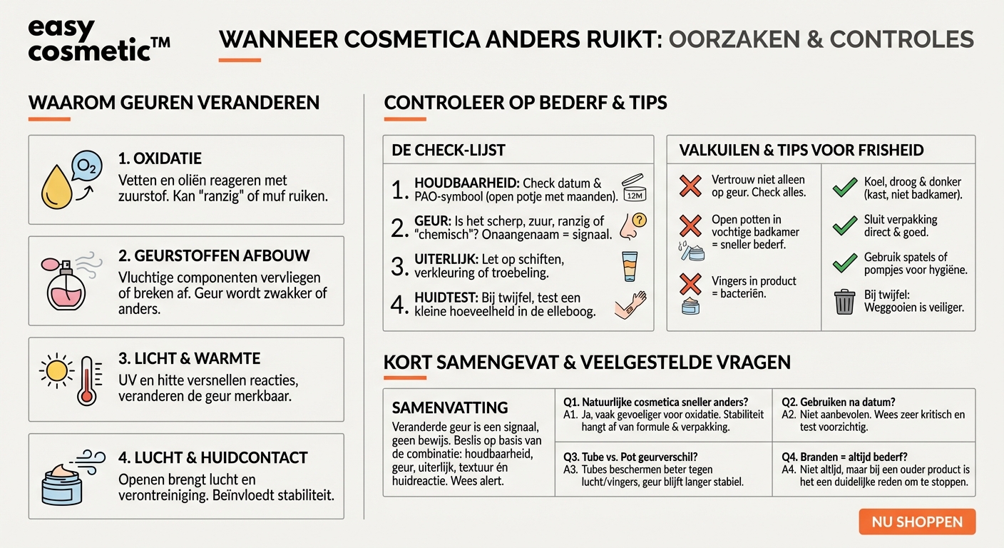 Waarom ruiken sommige producten anders na langere opslag en is dat automatisch een teken dat ze bedorven zijn?