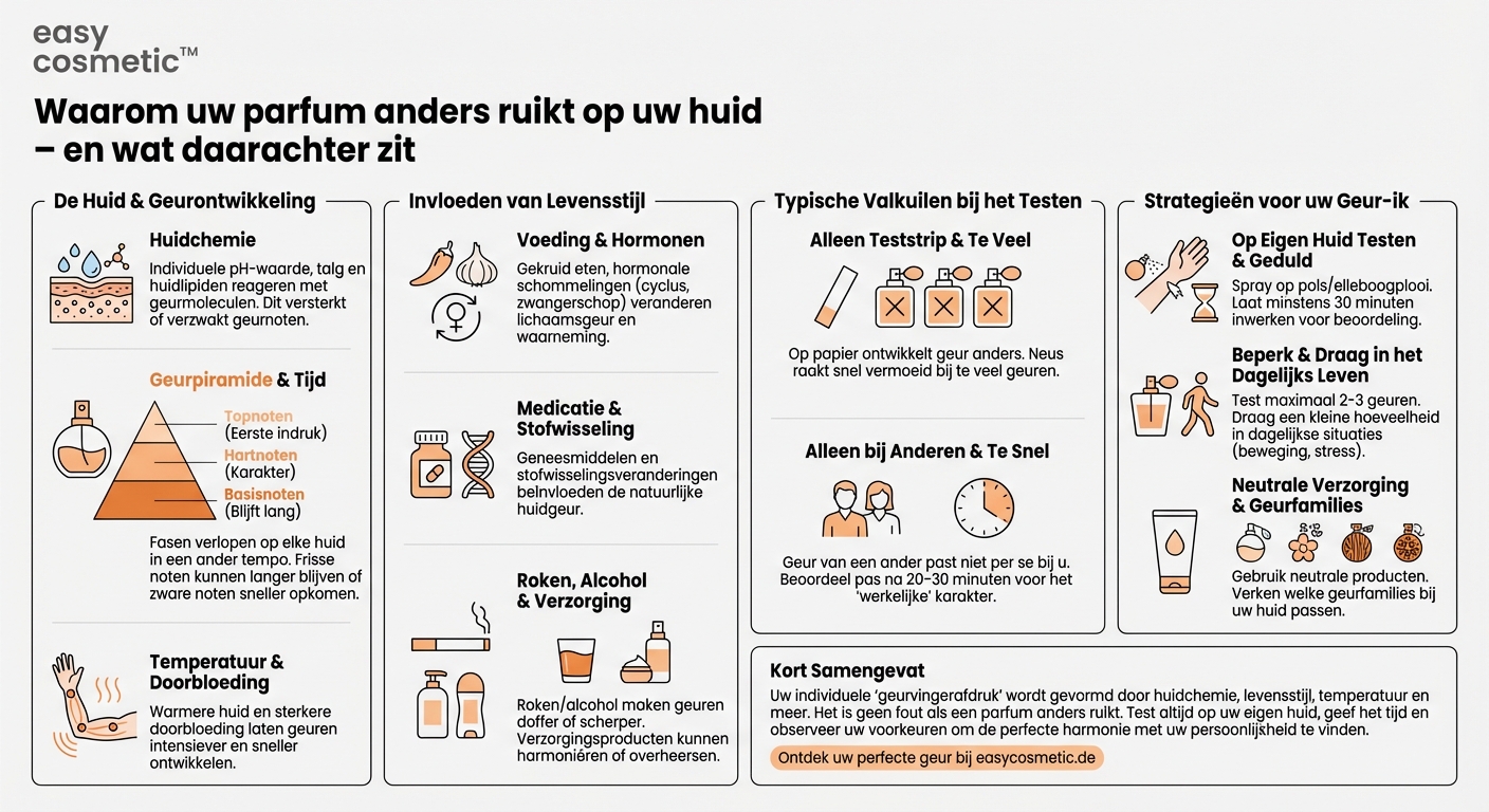 Waarom ruikt een parfum bij mij anders dan bij andere mensen?