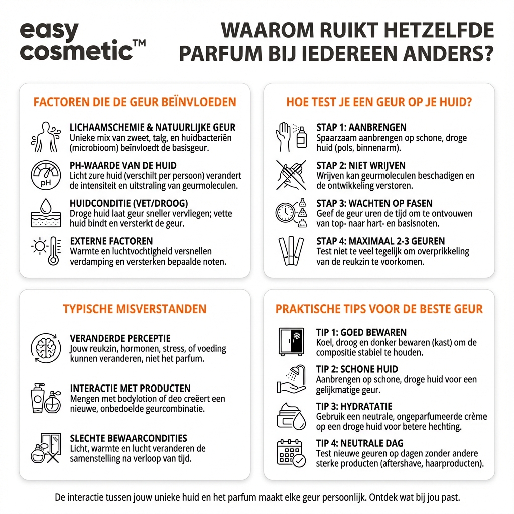 Waarom ruikt hetzelfde parfum bij iedereen anders?