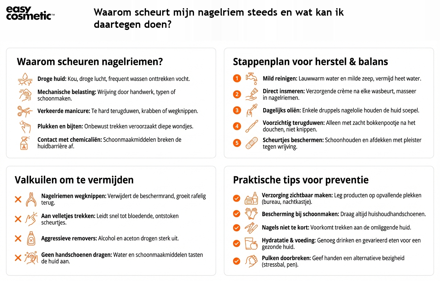 Waarom scheurt mijn nagelriem steeds en wat kan ik daartegen doen?