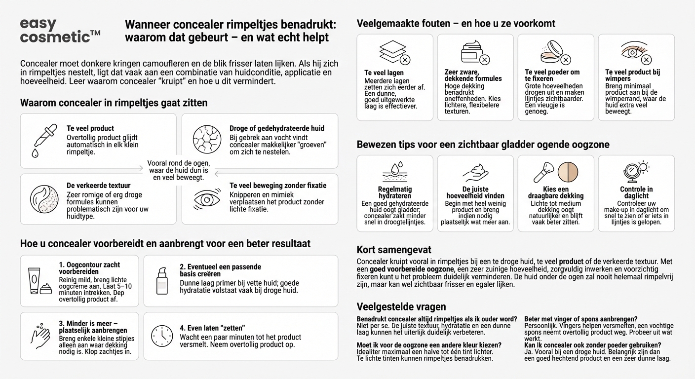 Waarom trekt mijn concealer in lijntjes en hoe kan ik dat voorkomen?